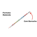 Kit 36 Lápis Grafite Tabuada HB Com Borracha Para Escola Revenda