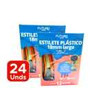 Kit Com 24 Estiletes Grande 18mm Largo Retrátil Artesanato Profissional