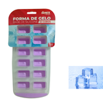 Kit 4 Formas de Gelo Sortido 12 Cubos Fundo em Silicone Fácil de Desenformar