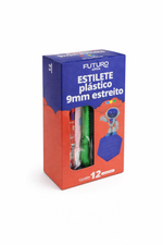 Kit 12 Estiletes Pequeno 9mm Retrátil Fino Plástico Aço Para Escola Escritório Artesanato Colorido