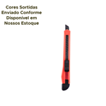Kit 12 Estiletes Pequeno 9mm Retrátil Fino Plástico Aço Para Escola Escritório Artesanato Colorido