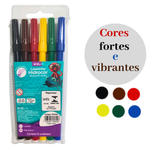 Kit 24 Canetinhas Hidrocdor 6 cores Para Escola Kits Prendas Revendas