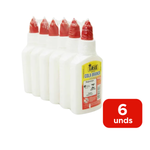 Kit Com 6 Colas Branca 40g Material Escolar Lavável Bico Dosador Para Artesanato