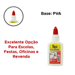 Kit Com 6 Colas Branca 40g Material Escolar Lavável Bico Dosador Para Artesanato