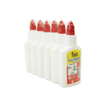 Kit Com 6 Colas Branca 40g Material Escolar Lavável Bico Dosador Para Artesanato