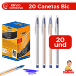Kit Com 20 Canetas Bic Cristal Cor Azul, Preta Ou Vermelho Para Escritorio Para Escola