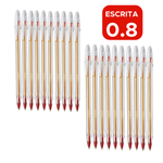 Kit Com 20 Canetas Bic Cristal Cor Azul, Preta Ou Vermelho Para Escritorio Para Escola