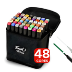 Kit 48 Canetinhas Hidrográficas Coloridas Para Arte e Pintura