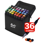 Kit Com 36 Canetinha De Ponta Dupla Conjunto De Canetas Pintura