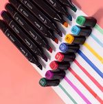Kit Com 36 Canetinha De Ponta Dupla Conjunto De Canetas Pintura