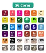 Kit Com 36 Canetinha De Ponta Dupla Conjunto De Canetas Pintura