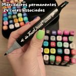 Kit Com 36 Canetinha De Ponta Dupla Conjunto De Canetas Pintura