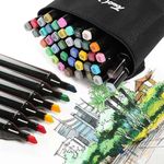 Kit Com 24 Canetinhas De Ponta Dupla Conjunto De Canetas Pintura
