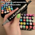 Kit Com 24 Canetinhas De Ponta Dupla Conjunto De Canetas Pintura