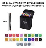 Kit Com 24 Canetinhas De Ponta Dupla Conjunto De Canetas Pintura