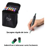 Kit Com 24 Canetinhas De Ponta Dupla Conjunto De Canetas Pintura