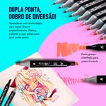 Kit Com 24 Canetinhas De Ponta Dupla Conjunto De Canetas Pintura
