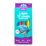 Kit Com 12 Pacotes de Lapis de Cor 12 Cores Sextavado Para Lembrancinha Revenda