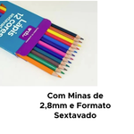 Kit Com 12 Pacotes de Lapis de Cor 12 Cores Sextavado Para Lembrancinha Revenda