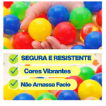 Kit 100 Bolinhas Colorida Infantil Piscina Casinha 