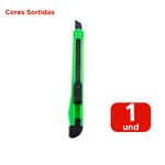 Estilete Pequeno 9mm Retrátil Fino Plástico Aço Reforçado Escolar Escritório Onda