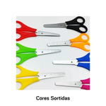 Kit Com 6 Tesouras Escolar Pequena Sem Ponta Infantil Para Estojo Cores Sortidas