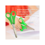 Kit Com 6 Tesouras Escolar Pequena Sem Ponta Infantil Para Estojo Cores Sortidas