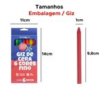 Kit 24 Caixas De Giz De Cera Fino Estojos com 6 Cores Para Lembrancinhas Festas