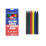 Kit 12 Caixas De Giz De Cera Fino Estojos com 6 Cores Para Lembrancinhas Festas Prendas