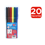 Kit 20 Pacotes De Canetinhas Com 6 Cores Hidrográfica Não Mancha Para Lembrancinhas e Revenda