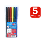 Kit 5 Pacotes De Canetinhas Com 6 Cores Hidrográfica Não Mancha Para Lembrancinhas e Revenda