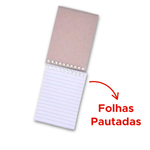 Kit 100 Caderneta de Bolso Espiral 40 folhas 1/16 Pequeno Para Revenda Personalização