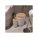 Kit 6 Acessórios De Banheiro Lavabo Detalhes Madeira Madeirado Toalete Conjunto de Higiene Pessoal Prático e Funcional 