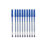 Kit Com 10 Canetas Cristal Cor Azul Preta Vermelha Para Escritorio Para Escola
