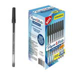 Kit 60 Canetas Esferográficas Paper Mate 1.0mm Escrita Macia Durável Azul Preta Vermelha