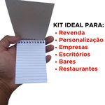 Kit Com 80 Cadernetas Apontamento Bloco de Anotações de Bolso Tamanho 1/16 Com 40 Folhas