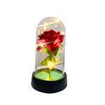Luminária Rosa Bela Encantada 15cm LED Decorativa Quarto Sala Presente Romântico