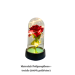 Luminária Rosa Bela Encantada 15cm LED Decorativa Quarto Sala Presente Romântico