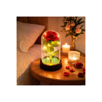 Luminária Rosa Bela Encantada 15cm LED Decorativa Quarto Sala Presente Romântico