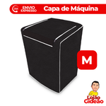 Capa Para Máquina de Lavar Tamanho M Flanelada Preta Protetor Lavadora Resistente
