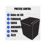 Capa Para Máquina de Lavar Tamanho M Flanelada Preta Protetor Lavadora Resistente