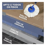 Esfregão Perfect Flash Mop Giratório Inox 360 Balde Grande 8l