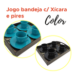 JOGO BANDEJA COM 4 PIRES ACRILICO