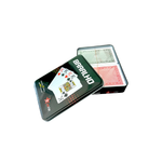 Kit 2 Baralhos 108 Cartas Plástico Na Lata Resistente Jogo De Cartas Durável