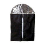 Capa Protetora P/ Terno Protetor de Roupa Vestido C/ Zíper Cor Preto Visor Lateral