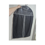 Capa Protetora P/ Terno Protetor de Roupa Vestido C/ Zíper Cor Preto Visor Lateral