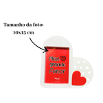 Porta Retrato 10x15cm Coração Decorativo Para Foto Quarto Sala Presente