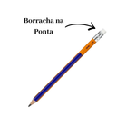 Lápis Big HB Triangular Kit 6 Unidades Com Borracha Resina