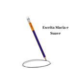 Lápis Big HB Triangular Kit 6 Unidades Com Borracha Resina