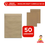 Kit 50 Unidades - Envelope Saco Kraft A4 240mm x 340mm